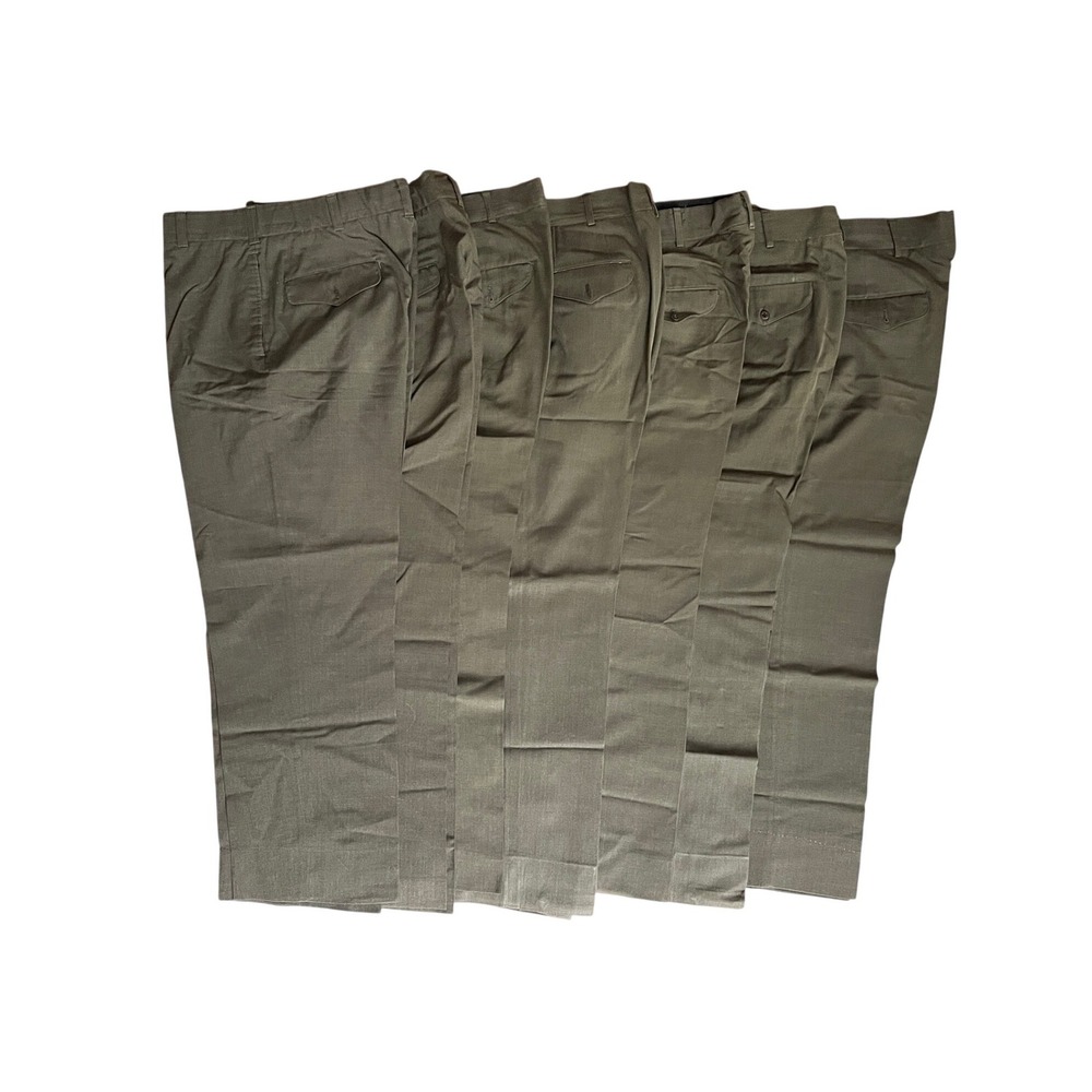 Lot of 7 Vintage USMC Uniform Pants Olive Green Wool Blend Military Trousers